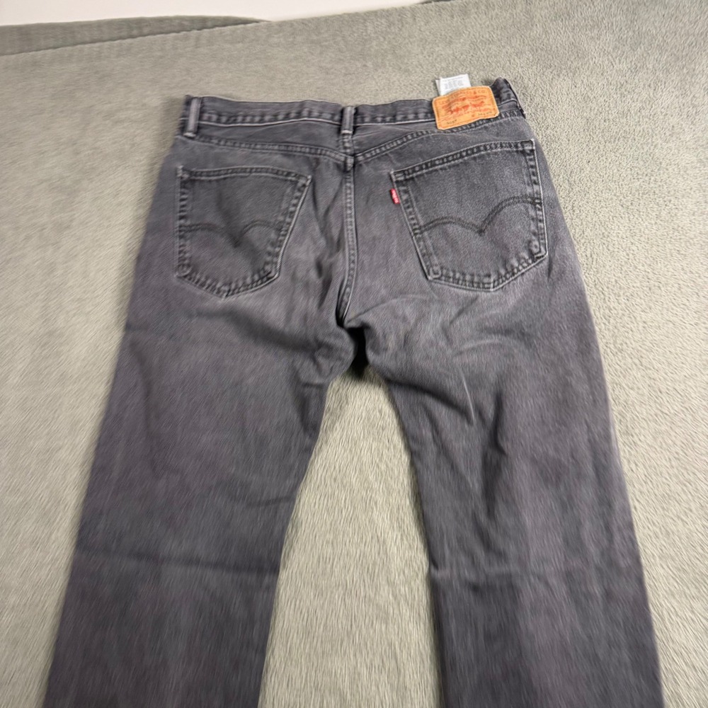 Levis 505 Regular Fit Straight Leg Jeans Mens 36x29 Faded Black Denim